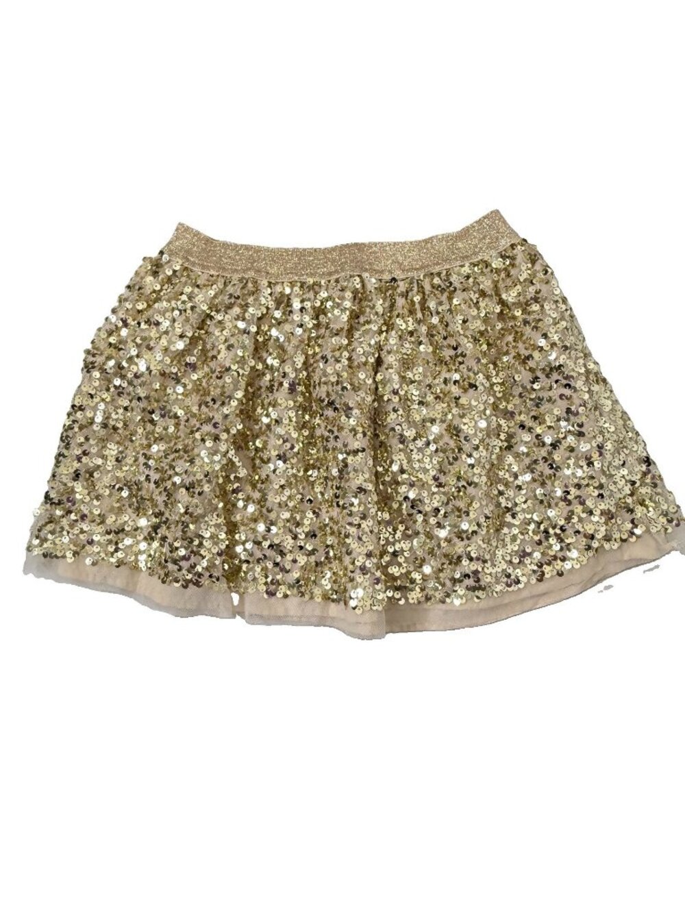 Cat  & Jack Lined Gold Sequined Tutu Skirt Girls size XS 4/5